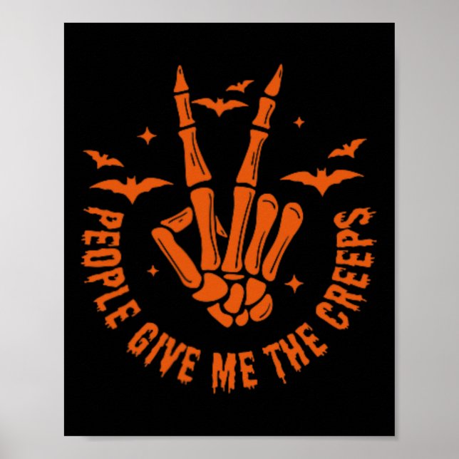 Funny Halloween Skeletts Handfall Leute geben mir Poster (Vorne)