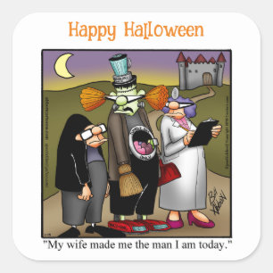 Funny Halloween Spaß Square Stickers