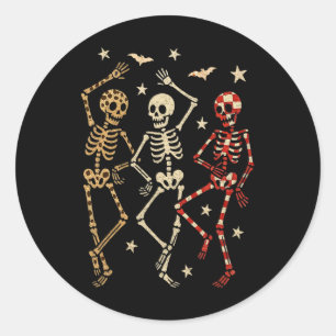 Funny Halloween Spooky Bones Skull Tanzgeschenk Sk Runder Aufkleber