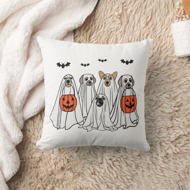 Funny Halloween Spooky Hunde - С ute Ghost Hunde Kissen (Decke)