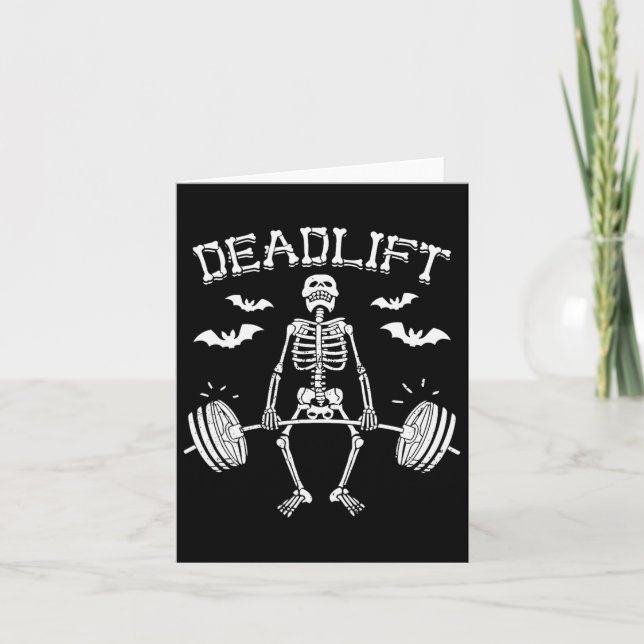 Funny Halloween Sprichwort Skeleton Barbell Gym Wo Karte (Vorderseite)