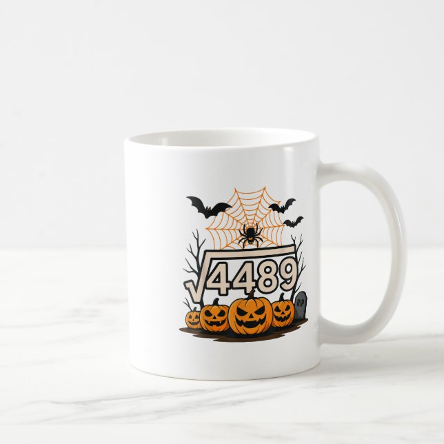 Funny Halloween Square Root 4489 67 Meme Math Teac Kaffeetasse (Rechts)