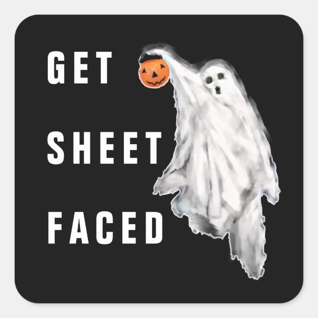 Funny Halloween Square Sticker (Vorderseite)
