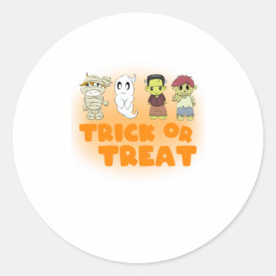Funny Halloween Sweater Men TRICK ODER TREAT Runder Aufkleber