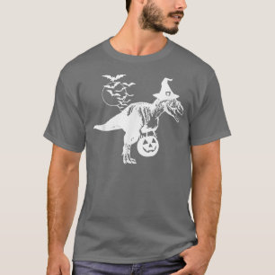 Funny Halloween T-Rex Dinosaur Hexenhuttrick oder T-Shirt