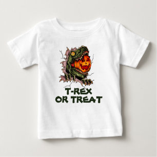 Funny Halloween T-rex Kopf isst Kürbis Baby T-shirt
