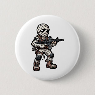 Funny Halloween Tacmy Mummy Army Men Veteran Co Button