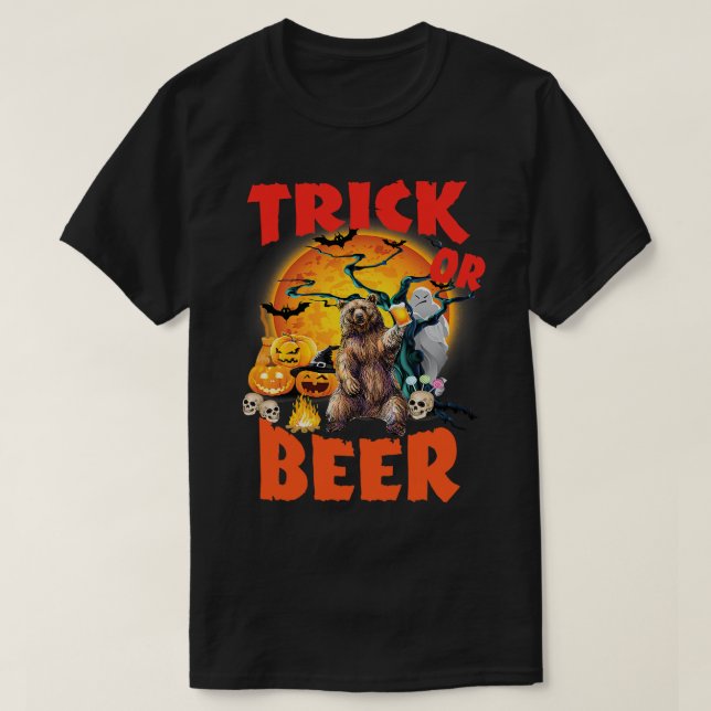 Funny Halloween Tee Trick Or Beer costume gift56 (Design vorne)