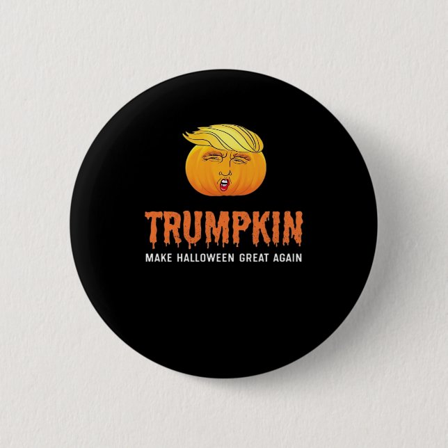 Funny Halloween Trumpkin Button (Vorderseite)