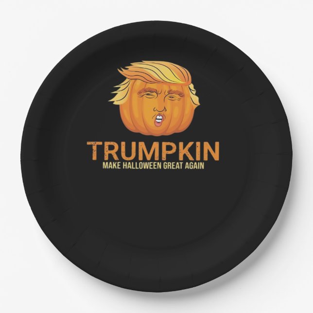 Funny Halloween Trumpkin - Fall Halloween Gre Pappteller (Vorderseite)