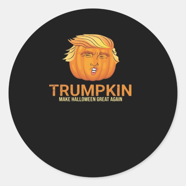Funny Halloween Trumpkin - Fall Halloween Gre Runder Aufkleber (Vorderseite)
