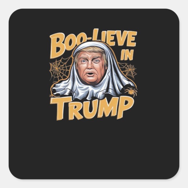 Funny Halloween Trumpkin Halloween Great Aga Quadratischer Aufkleber (Vorderseite)