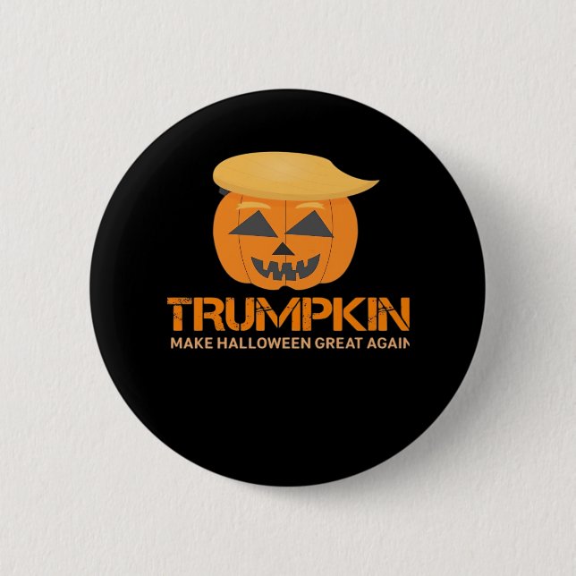 Funny Halloween Trumpkin - Make Halloween Great Ag Button (Vorderseite)