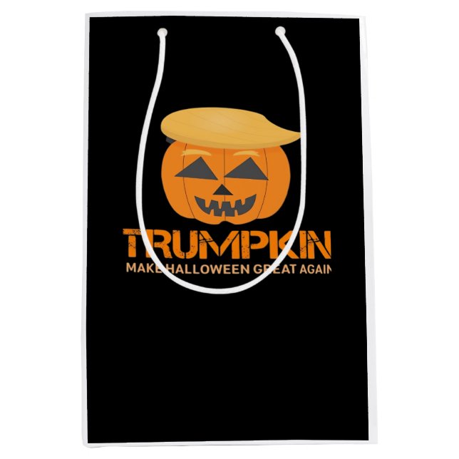 Funny Halloween Trumpkin - Make Halloween Great Ag Mittlere Geschenktüte (Vorderseite)