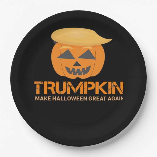 Funny Halloween Trumpkin - Make Halloween Great Ag Pappteller (Vorderseite)