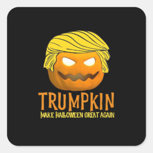 Funny Halloween Trumpkin Quadratischer Aufkleber