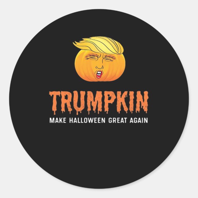 Funny Halloween Trumpkin Runder Aufkleber (Vorderseite)