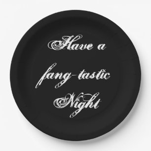 Funny Halloween Vampire Paper Plate Pappteller