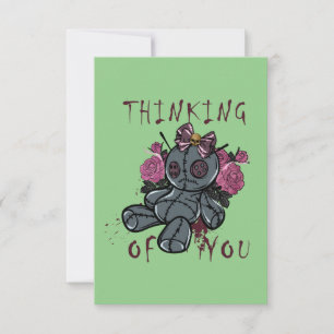 Funny Halloween Voodoo Doll Card Dankeskarte