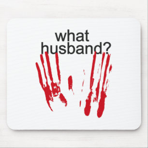 Funny Halloween Was Husband Bloody Handprint Bloo Mousepad