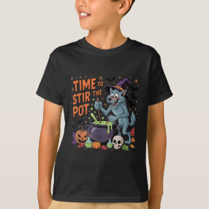 Funny Halloween Werewolf Zeit, um den Topf zu umrü T-Shirt