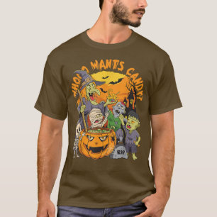 Funny Halloween Whooo Will Candy Witch Ghost Zomb T-Shirt