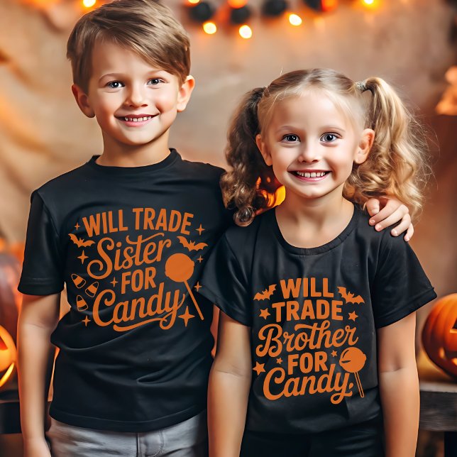 Funny Halloween – Will Trade Brother for Candy T-Shirt (Von Creator hochgeladen)