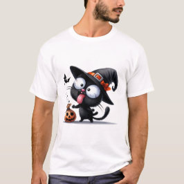 Funny Halloween Witch Cat Spooky Treats ✨🐾🎃 T-Shirt