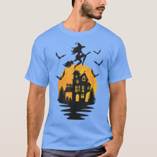 Funny Halloween Wittling Broom Spuk House m T-Shirt