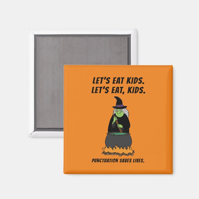 Funny Halloween Witz Cooler Englischlehrer Grammar Magnet (Vorderseite/Rückseite)
