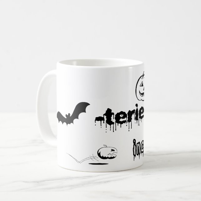 Funny Halloween Witz Design Kaffeetasse (Vorderseite Links)