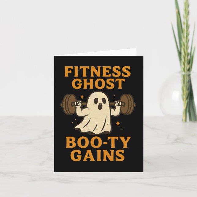 Funny Halloween Workout Ghost Gym Joke For Hintern Karte (Vorderseite)