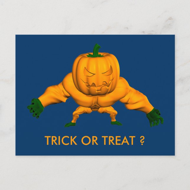 Funny Halloween Wrestler Postkarte (Vorderseite)