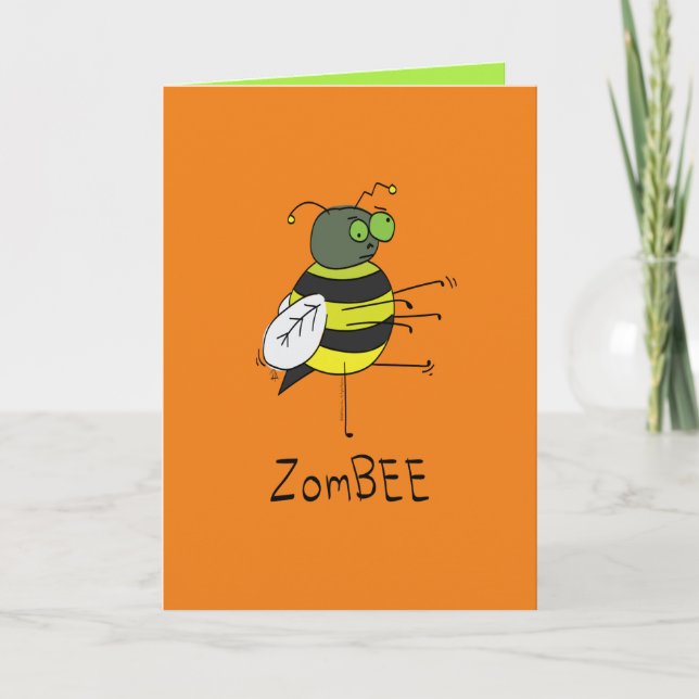 Funny Halloween Zombie Bee Greeting Card Karte (Vorderseite)