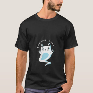 Funny Haloween Cat Ghost Purranormal V Neck T Shir T-Shirt