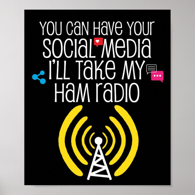 Funny Ham Radio Operator CB Radio Amateur Geschenk Poster (Vorne)