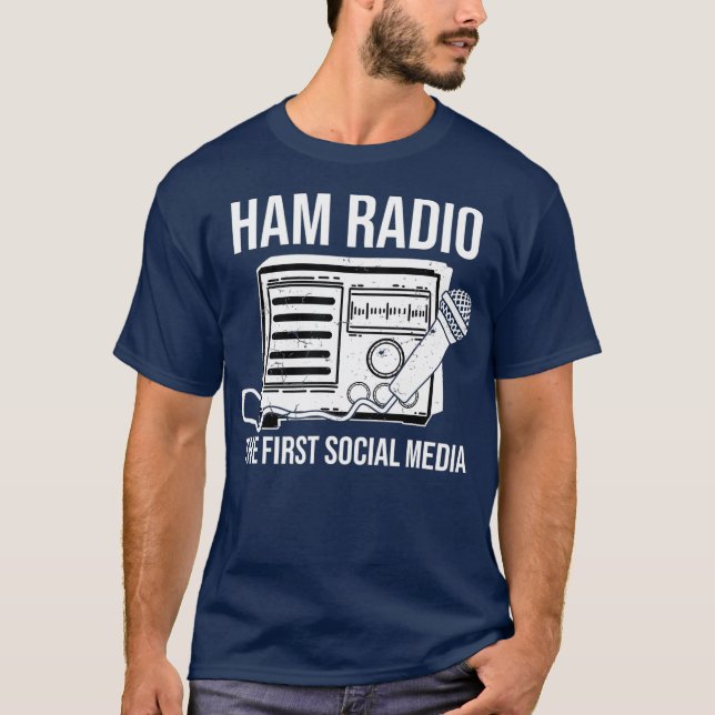 Funny Ham Radio Shirt der erste Social Media (Vorderseite)