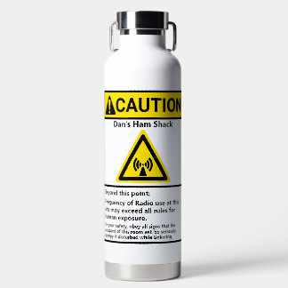 Funny Ham Shack Caution Radio Operator Trinkflasche