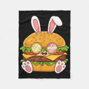 Funny Hamburger Bunny Ostereier Osterfeiertag Frau Fleecedecke