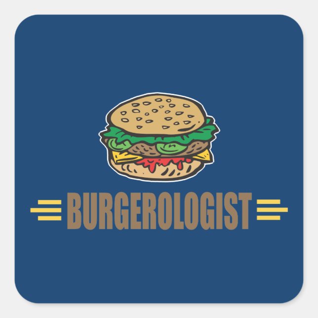 Funny Hamburger Quadratischer Aufkleber (Vorderseite)