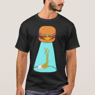 Funny Hamburger UFO fliegende Untertasse Pommes fr T-Shirt