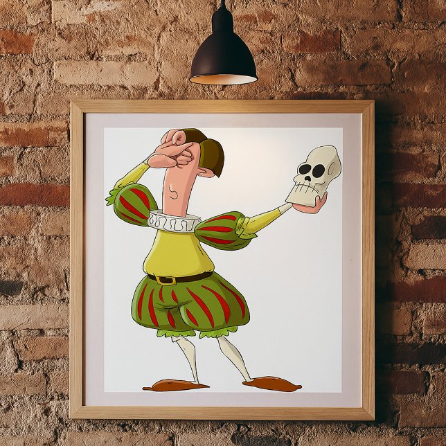 Funny Hamlet Shakespeare Actor Holding Skull Poster (Von Creator hochgeladen)
