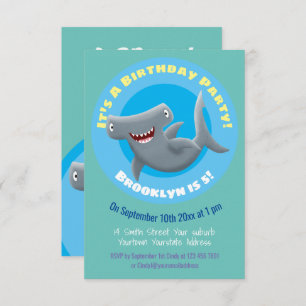 Funny Hammerhead Hai personalisierter Geburtstag Einladung