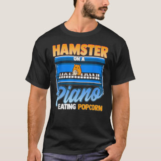 Funny Hamster auf einem Piano Eating Popcorn T-Shirt