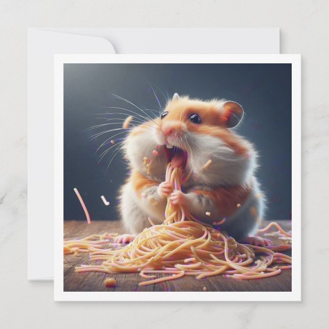 Funny Hamster Dinner Einladung Hamster (Vorderseite)
