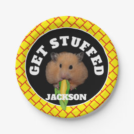 Funny Hamster "Get Stuffed"  Pappteller