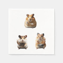 Funny Hamster Meme Peace Sign Serviette