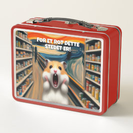 Funny Hamster Screams im Stil von Edvard Munch Metall Brotdose