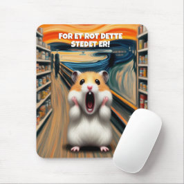 Funny Hamster Screams im Stil von Edvard Munch Mousepad
