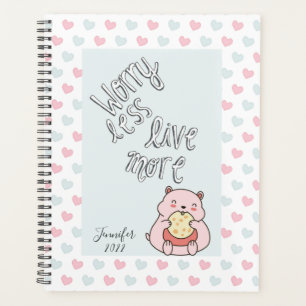 Funny Hamster Watercolor Heart 2022 Planer